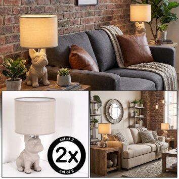 Harol Lámparas de mesa Cromo, Color arena, 1 luz