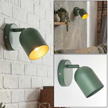 Horen Apliques, focos de pared Verde, 1 luz
