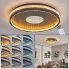 Halin Plafones LED Negro, Transparente, claro, 1 luz, Mando a distancia