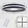 Halin Plafones LED Negro, Transparente, claro, 1 luz, Mando a distancia