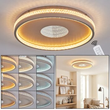 Halin Plafones LED Color arena, Transparente, claro, 1 luz, Mando a distancia