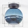 Koyoto Plafones, Luminarias esféricas 20 cm Azul, 1 luz