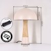 Forgek Lámparas de mesa Color champán, Apariencia de piedra, 1 luz