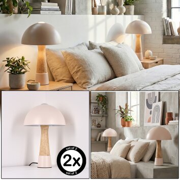 Forgek Lámparas de mesa Color champán, Apariencia de piedra, 1 luz