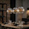 Koyoto Lámparas suspendidas, Luminarias esféricas, Lámparas colgantes Colores ámbar, Transparente, 3 luces
