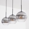 Koyoto Lámparas suspendidas, Luminarias esféricas, Lámparas colgantes Transparente, Ahumado, 3 luces
