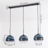 Koyoto Lámparas suspendidas, Luminarias esféricas, Lámparas colgantes Azul, Transparente, 3 luces