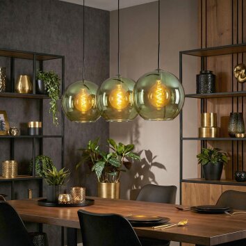 Koyoto Lámparas suspendidas, Luminarias esféricas, Lámparas colgantes Verde, 3 luces