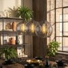 Koyoto Lámparas suspendidas, Luminarias esféricas, Lámparas colgantes Ahumado, 3 luces