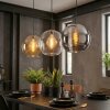 Koyoto Lámparas suspendidas, Luminarias esféricas, Lámparas colgantes Colores ámbar, Cromo, Transparente, Ahumado, 3 luces
