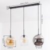 Koyoto Lámparas suspendidas, Luminarias esféricas, Lámparas colgantes Colores ámbar, Cromo, Transparente, Ahumado, 3 luces