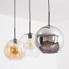 Koyoto Lámparas suspendidas, Luminarias esféricas, Lámparas colgantes Colores ámbar, Cromo, Transparente, Ahumado, 3 luces