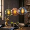 Koyoto Lámparas suspendidas, Luminarias esféricas, Lámparas colgantes Azul, Verde, Color cobre, 3 luces