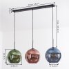 Koyoto Lámparas suspendidas, Luminarias esféricas, Lámparas colgantes Azul, Verde, Color cobre, 3 luces