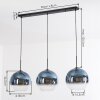 Koyoto Lámparas suspendidas, Luminarias esféricas, Lámparas colgantes Azul, Transparente, 3 luces