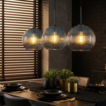 Koyoto Lámparas suspendidas, Luminarias esféricas, Lámparas colgantes Azul, 3 luces