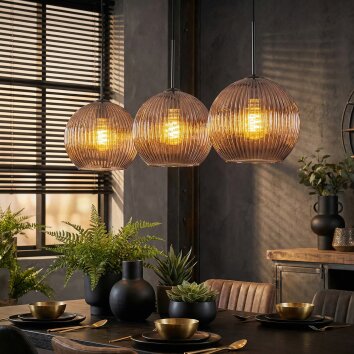 Koyoto Lámparas suspendidas, Luminarias esféricas, Lámparas colgantes Color cobre, 3 luces