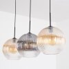 Koyoto Lámparas suspendidas, Luminarias esféricas, Lámparas colgantes Colores ámbar, Transparente, Ahumado, 3 luces