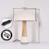 Forgek Lámparas de mesa Colores crema, Apariencia de piedra, Blanca, 1 luz