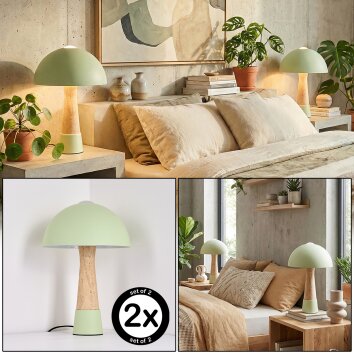 Forgek Lámparas de mesa Verde, Apariencia de piedra, 1 luz