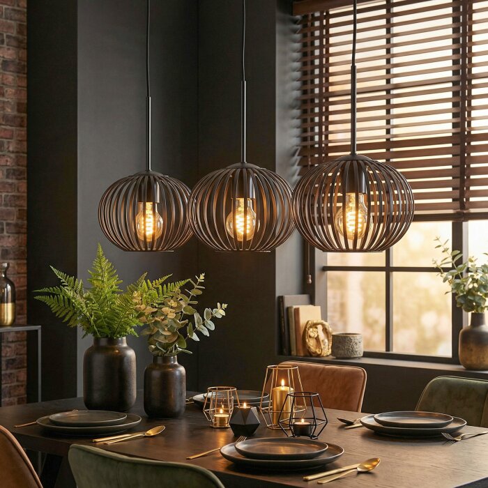 Oravi Lámparas suspendidas, Lámparas colgantes Negro, 3 luces