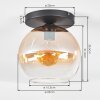 Koyoto Plafones, Luminarias esféricas 25 cm Colores ámbar, Transparente, 1 luz