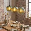 Koyoto Lámparas suspendidas, Luminarias esféricas, Lámparas colgantes 30 cm Verde, 3 luces