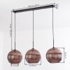 Koyoto Lámparas suspendidas, Luminarias esféricas, Lámparas colgantes 30 cm Color cobre, 3 luces