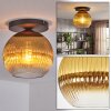 Koyoto Plafones, Luminarias esféricas 26 cm dorado, Transparente, 1 luz