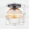 Koyoto Plafones, Luminarias esféricas 25 cm Colores ámbar, Transparente, 1 luz
