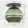 Koyoto Plafones, Luminarias esféricas 25 cm Verde, 1 luz