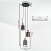 Mador Lámparas suspendidas, Lámparas colgantes, Lámpara colgante de clúster Crudo, Negro, 3 luces