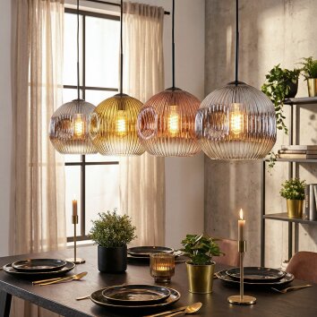 Ripoll Lámparas suspendidas, Luminarias esféricas, Lámparas colgantes Cromo, dorado, Transparente, Color cobre, Ahumado, 4 luces