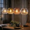 Ripoll Lámparas suspendidas, Luminarias esféricas, Lámparas colgantes Cromo, dorado, Transparente, Color cobre, Ahumado, 4 luces