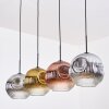 Ripoll Lámparas suspendidas, Luminarias esféricas, Lámparas colgantes Cromo, dorado, Transparente, Color cobre, Ahumado, 4 luces