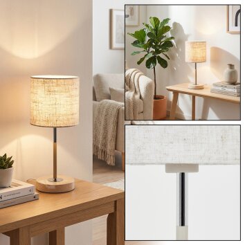 Ganik Lámparas de mesa Cromo, Colores crema, Color arena, 1 luz