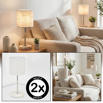 Ganik Lámparas de mesa Cromo, Colores crema, Color arena, 1 luz