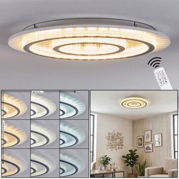 Lidor Plafones LED Gris, Blanca, 1 luz, Mando a distancia