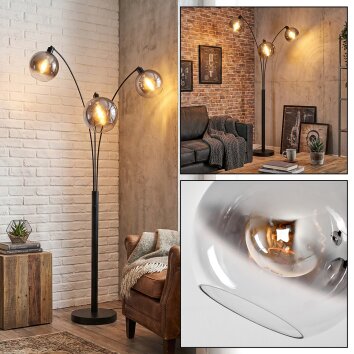 Tapitapa Luminarias esféricas, Lámpara de pie Negro, 3 luces