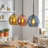 Koyoto Lámparas suspendidas, Luminarias esféricas, Lámparas colgantes Azul, dorado, Color cobre, 3 luces