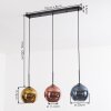 Koyoto Lámparas suspendidas, Luminarias esféricas, Lámparas colgantes Azul, dorado, Color cobre, 3 luces