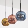 Koyoto Lámparas suspendidas, Luminarias esféricas, Lámparas colgantes Azul, dorado, Color cobre, 3 luces