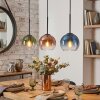 Koyoto Lámparas suspendidas, Luminarias esféricas, Lámparas colgantes Azul, Verde, Transparente, Color cobre, 3 luces