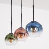 Koyoto Lámparas suspendidas, Luminarias esféricas, Lámparas colgantes Azul, Verde, Transparente, Color cobre, 3 luces