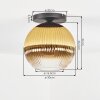 Koyoto Plafones, Luminarias esféricas 30 cm dorado, Transparente, 1 luz