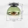 Koyoto Plafones, Luminarias esféricas 30 cm Verde, Transparente, 1 luz