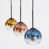 Koyoto Lámparas suspendidas, Luminarias esféricas, Lámparas colgantes Azul, dorado, Transparente, Color cobre, 3 luces