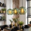 Ripoll Lámparas suspendidas, Luminarias esféricas, Lámparas colgantes Verde, 3 luces