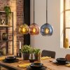 Koyoto Lámparas suspendidas, Luminarias esféricas, Lámparas colgantes Azul, dorado, Color cobre, 3 luces