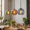 Koyoto Lámparas suspendidas, Luminarias esféricas, Lámparas colgantes Azul, Verde, Color cobre, 3 luces